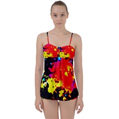 Colorfulpaintsptter Babydoll Tankini Set by flipstylezfashionsLLC