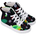 graffiti on green and pink designs Kid s Hi-Top Skate Sneakers View3