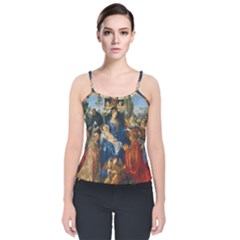 Feast Of The Rosary - Albrecht Dürer Velvet Spaghetti Strap Top by Valentinaart