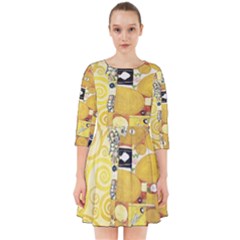 The Embrace - Gustav Klimt Smock Dress by Valentinaart