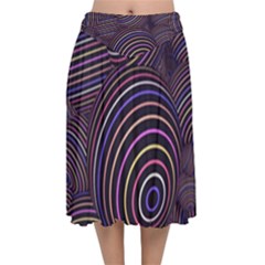 Abtract Colorful Spheres Velvet Flared Midi Skirt by Modern2018