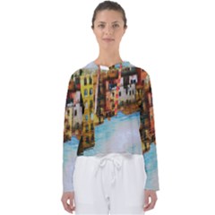 Architecture Art Blue Women s Slouchy Sweat by Modern2018