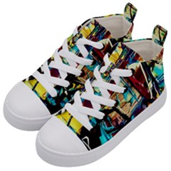 Dance Of Oil Towers 4 Kid s Mid-top Canvas Sneakers by bestdesignintheworld