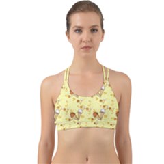 Funny Sunny Ice Cream Cone Cornet Yellow Pattern  Back Web Sports Bra by yoursparklingshop