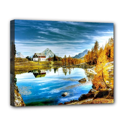 Dolomites Mountains Italy Alpin Deluxe Canvas 20  X 16   by Simbadda