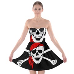 Pirate Skull Strapless Bra Top Dress by StarvingArtisan