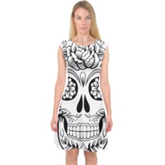 Sugar Skull Capsleeve Midi Dress by StarvingArtisan