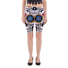 Cranium Sugar Skull Yoga Cropped Leggings by StarvingArtisan