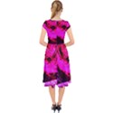 Calligraphy 2 Cap Sleeve Front Wrap Midi Dress View2