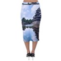 Beautiful Pagoda On Lake Nature Wallpaper Velvet Midi Pencil Skirt View2