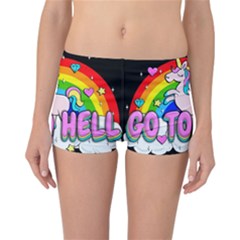 Go To Hell - Unicorn Reversible Boyleg Bikini Bottoms by Valentinaart