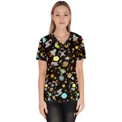 Space Pattern Scrub Top by Valentinaart