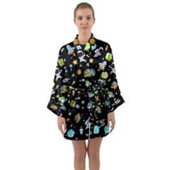 Space Pattern Long Sleeve Kimono Robe by Valentinaart