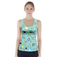 Space Pattern Racer Back Sports Top by Valentinaart