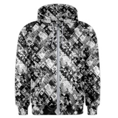 Black And White Patchwork Pattern Men s Zipper Hoodie by dflcprints