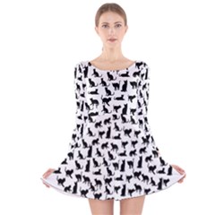 Heart Love Cats Kitten Kitty Long Sleeve Velvet Skater Dress by Simbadda