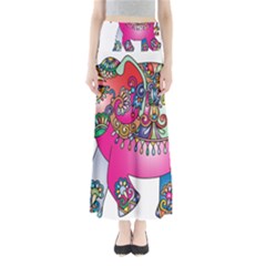 Elephant Pachyderm Animal Full Length Maxi Skirt by Simbadda