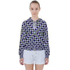 Hypnotic Geometric Pattern Women s Tie Up Sweat by dflcprints