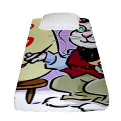 Bunny Easter Artist Spring Cartoon Fitted Sheet (single Size) by Simbadda