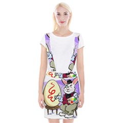 Bunny Easter Artist Spring Cartoon Braces Suspender Skirt by Simbadda