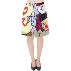 Bunny Easter Artist Spring Cartoon Velvet High Waist Skirt by Simbadda