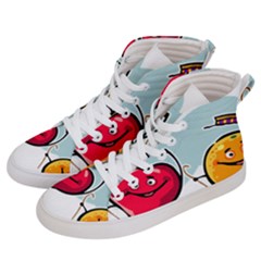 Dancing Fruit Apple Organic Fruit Men s Hi-top Skate Sneakers by Simbadda