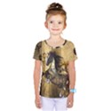 Awesome Steampunk Horse, Clocks And Gears In Golden Colors Kids  One Piece Tee View1