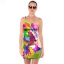 Animal Colorful Decoration Lion One Soulder Bodycon Dress View1