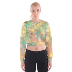 Pink Pastel Abstract Cropped Sweatshirt by digitaldivadesigns