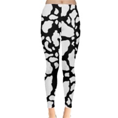 White On Black Cow Skin Leggings  by LoolyElzayat