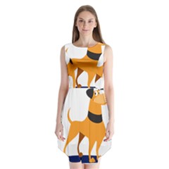 Stub Illustration Cute Animal Dog Sleeveless Chiffon Dress   by Nexatart