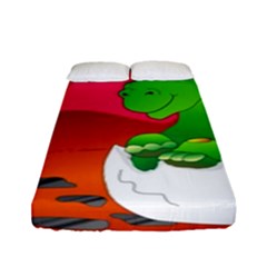 Dinosaur Dino Baby Dino Lizard Fitted Sheet (full/ Double Size) by Nexatart