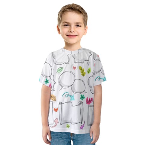 Set Chalk Out Chitchat Scribble Kids  Sport Mesh Tee by Nexatart