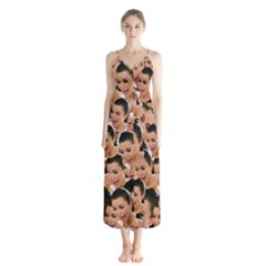 Crying Kim Kardashian Button Up Chiffon Maxi Dress by Valentinaart