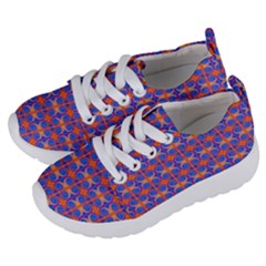 Blue Orange Yellow Swirl Pattern Kids  Lightweight Sports Shoes by BrightVibesDesign