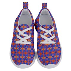 Blue Orange Yellow Swirl Pattern Running Shoes by BrightVibesDesign