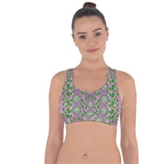 Ivy And  Holm Oak With Fantasy Meditative Orchid Flowers Cross String Back Sports Bra by pepitasart