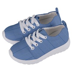 Mod Twist Stripes Blue And White Kids  Lightweight Sports Shoes by BrightVibesDesign