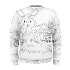 Coloring Picture Easter Easter Bunny Men s Sweatshirt by Sapixe