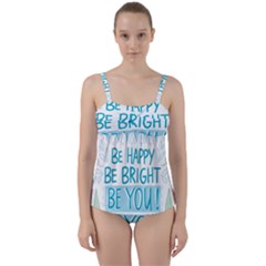 Motivation Positive Inspirational Twist Front Tankini Set by Sapixe