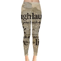 Motivational Calligraphy Grunge Leggings  by Sapixe