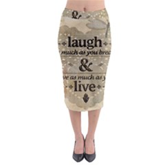 Motivational Calligraphy Grunge Midi Pencil Skirt by Sapixe