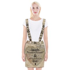 Motivational Calligraphy Grunge Braces Suspender Skirt by Sapixe