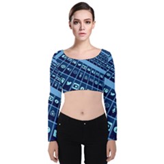 Mobile Phone Smartphone App Velvet Crop Top by Sapixe