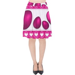 Love Celebration Easter Hearts Velvet High Waist Skirt by Sapixe