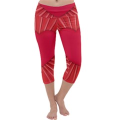 Background Texture Heart Love Capri Yoga Leggings by Sapixe