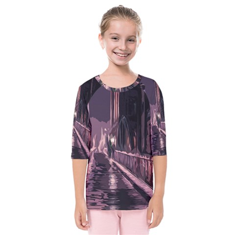 Texture Abstract Background City Kids  Quarter Sleeve Raglan Tee by Sapixe