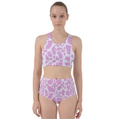 White Pink Cow Print Racer Back Bikini Set by LoolyElzayat