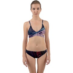 Industry Fractals Geometry Graphic Wrap Around Bikini Set by Sapixe