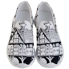 Line Art Architecture Vintage Old Men s Lightweight Slip Ons by Sapixe